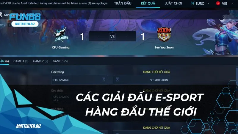 Các giải đấu E-sport hàng đầu thế giới